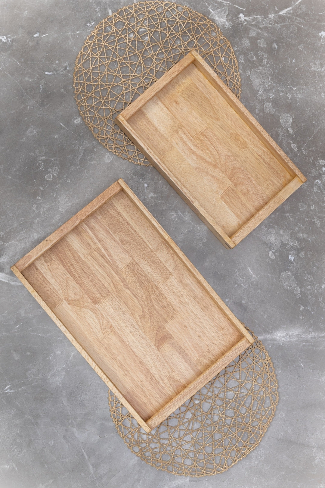 Broad Tray - Set of 2, Natural Finish